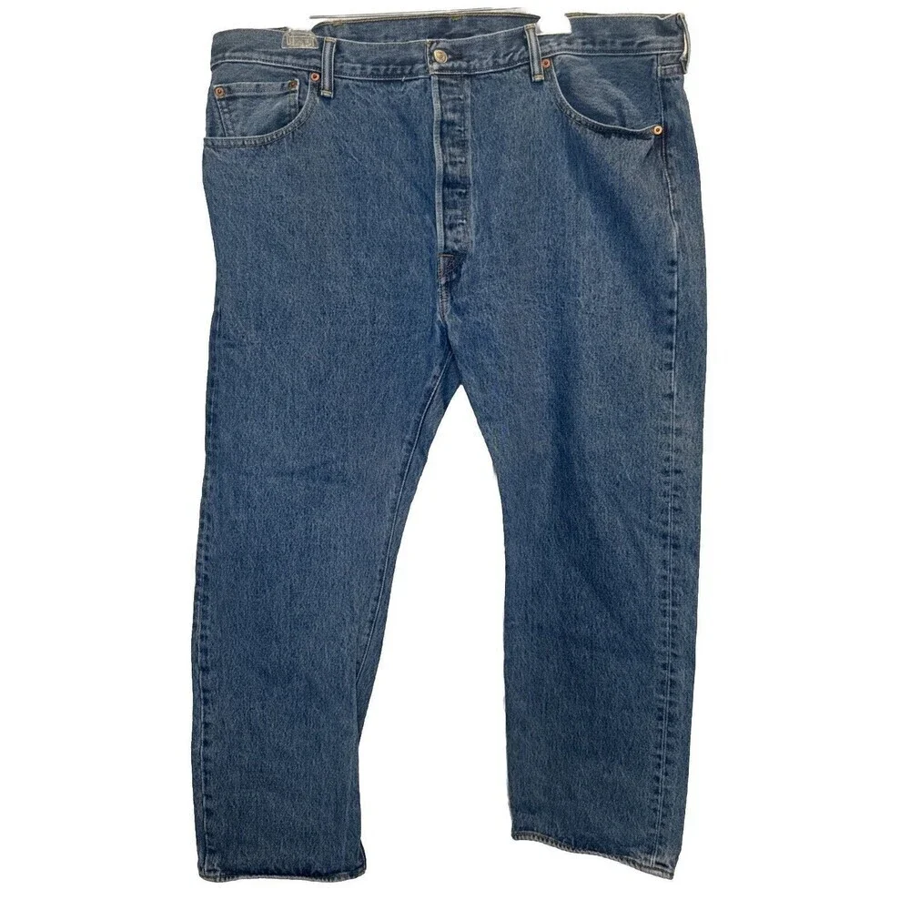 Levi's 501 Men’s Blue Denim Jeans Size 42x30 Button Fly Medium Wash